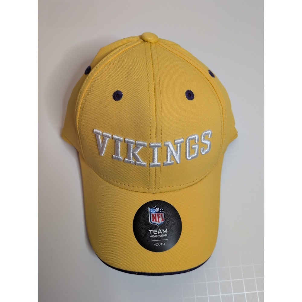 Vikings Yellow Hat Youth One Size‎ Fits Most By NFL Team Apparel New